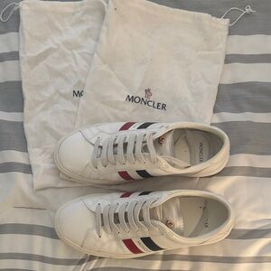 Moncler White Sneakers with Red and Black Accents 9us (42eu)